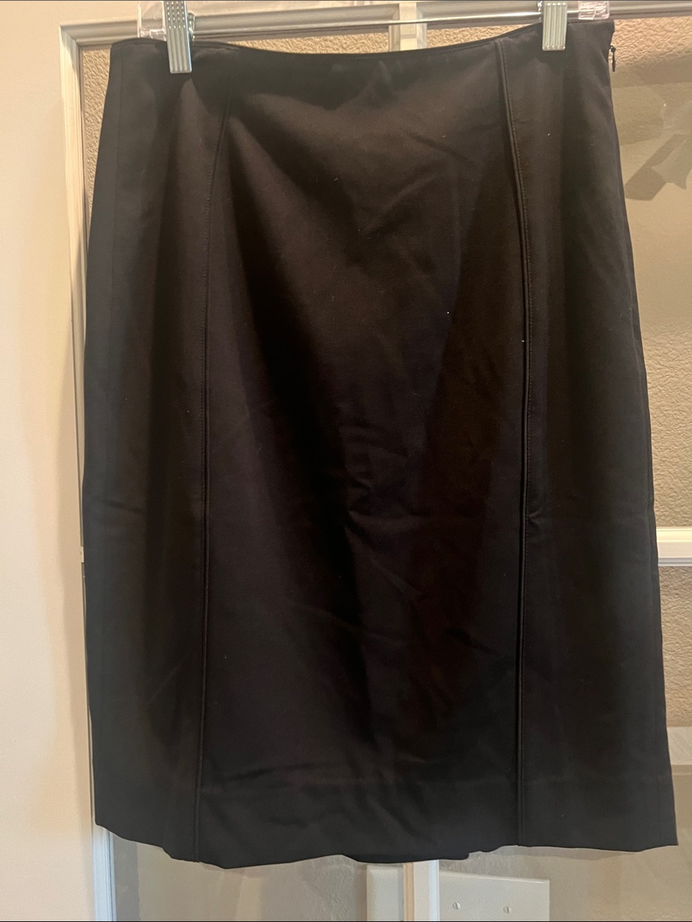 White House Black Market Black Panel-Seamed Pencil Skirt